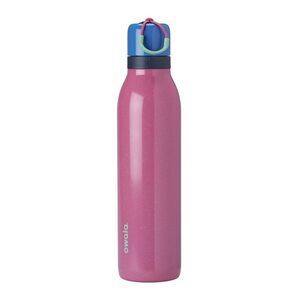 Owala Pink Stainless Water Bottle with Blue Cap